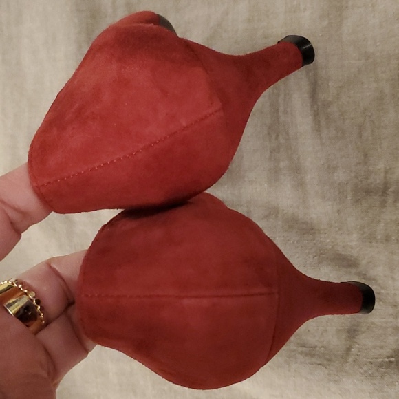 Aerosoles Heelrest Red Peep Toe Shoes 6M - Picture 6 of 7